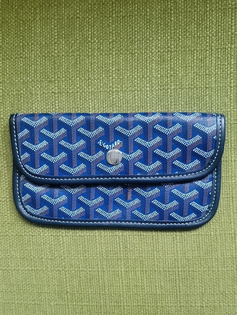 Goyard Blue Chevron Continental Wallet